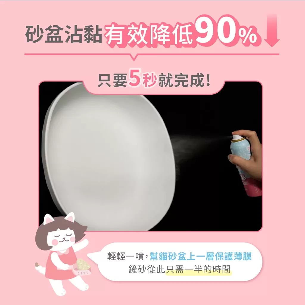 超凝小姐 不沾黏貓砂盆噴霧 150ml 貓砂除臭 快速清潔 友善香氛商品介紹-1-7